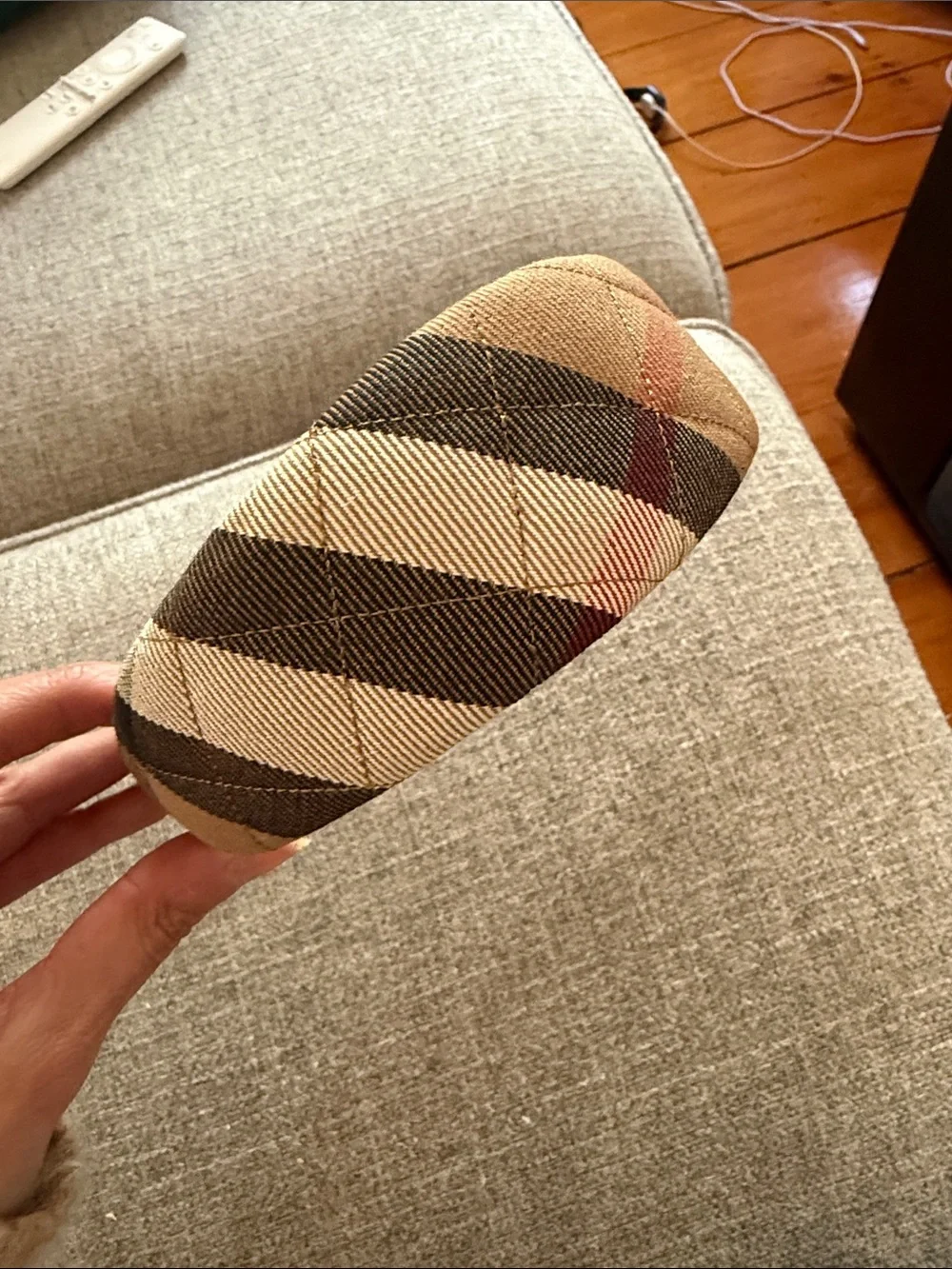 Burberry Beige, Brown and Red Plaid Padded Headband
